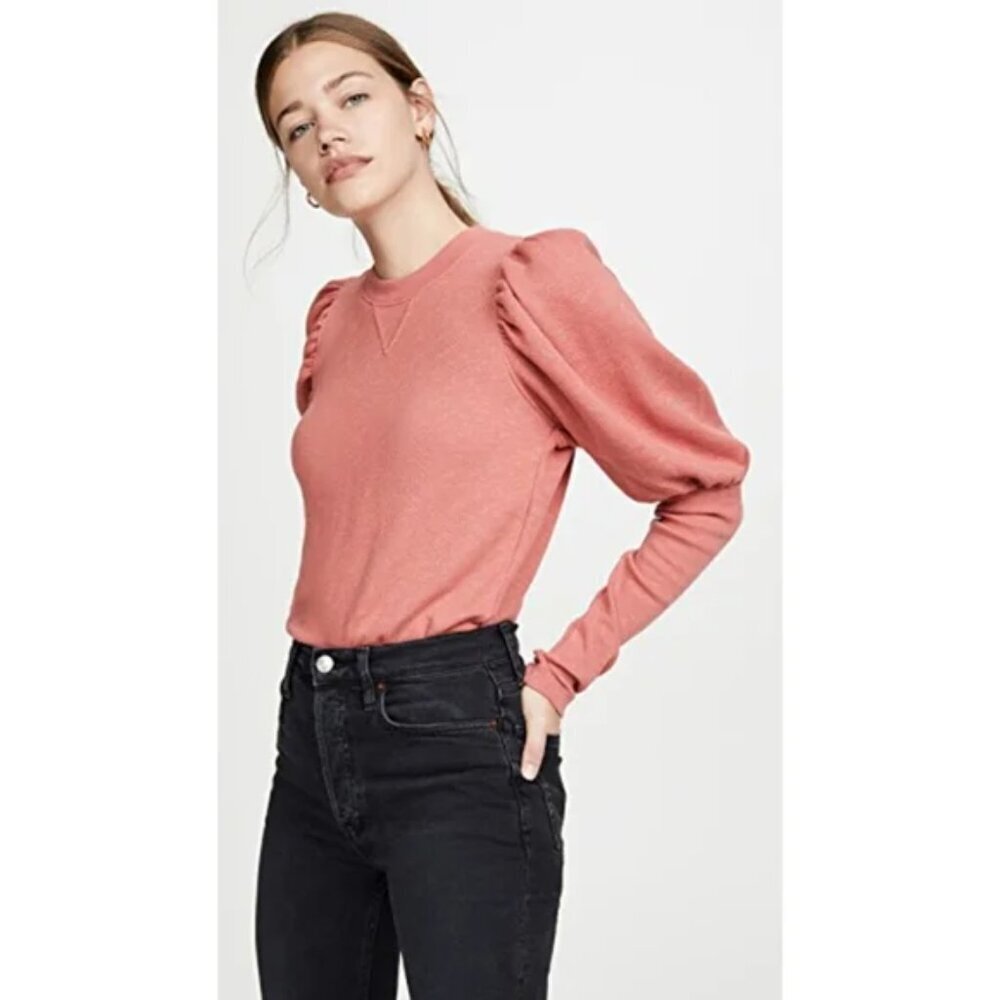 Ulla Johnson Philo Crew Neck Puff Sleeve Sweater Size Small